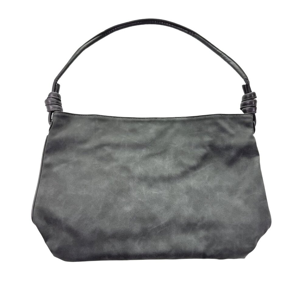 8 Other Reasons Grey Faux Leather Cold Shoulder Bag Magnetic Closure